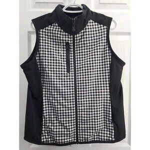 RLX Ralph Lauren Women's Tech Terry Vest Black Gingham Golf - Large